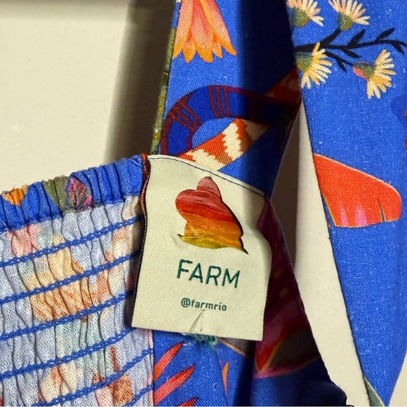 FARM Rio Macaw Party Tiered Linen Blend Fit & Flare Mini Dress - Picture 6 of 8